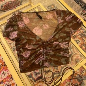 Urban Outfitters mesh floral top
